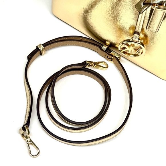 Michael Kors XS Jet Set Travel Top Zip Tote Bag Pale Gold - Picture 8 of 9